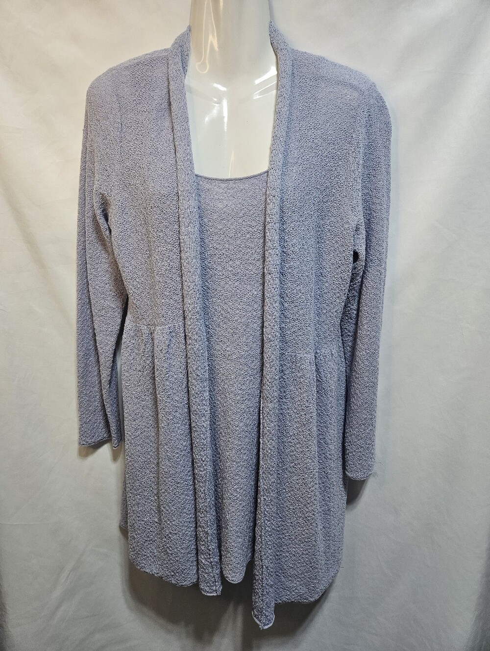 Eileen Fisher 100% Wool Open Cardigan Tank Set Periwinkle Purple Size Small